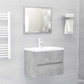 Betongraues Badezimmermöbelset aus Holzwerkstoff von vidaXL, Badezimmermöbel - Ref: Foro24-3071589, Preis: 151,09 €, Rabatt: %
