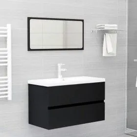 Juego de muebles de baño madera de ingeniería negro de vidaXL, Muebles de baño - Ref: Foro24-3071595, Precio: 193,70 €, Descu...