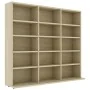 Estantería para CD contrachapada color roble 102x23x89,5 cm de vidaXL, Almacenamiento para CD y DVD - Ref: Foro24-801790, Pre...