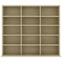 Estantería para CD contrachapada color roble 102x23x89,5 cm de vidaXL, Almacenamiento para CD y DVD - Ref: Foro24-801790, Pre...