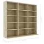 Estantería para CD contrachapada color roble 102x23x89,5 cm de vidaXL, Almacenamiento para CD y DVD - Ref: Foro24-801790, Pre...