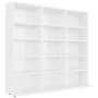 Glossy white plywood CD shelf 102x23x89.5 cm by vidaXL, CD and DVD storage - Ref: Foro24-801793, Price: 79,59 €, Discount: %