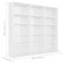 Glossy white plywood CD shelf 102x23x89.5 cm by vidaXL, CD and DVD storage - Ref: Foro24-801793, Price: 79,59 €, Discount: %