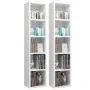 CD shelf 2 units, white glossy plywood, 21x16x93.5 cm by vidaXL, CD and DVD storage - Ref: Foro24-802702, Price: 46,04 €, Dis...