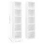 CD-Regal 2 Stk. Weiß glänzendes Sperrholz 21x16x93,5 cm von vidaXL, CD- und DVD-Speicher - Ref: Foro24-802702, Preis: 46,04 €...