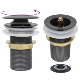 Push drain without overflow function, gray, 6.4x6.4x9.1cm by vidaXL, Faucets - Ref: Foro24-149063, Price: 14,52 €, Discount: %