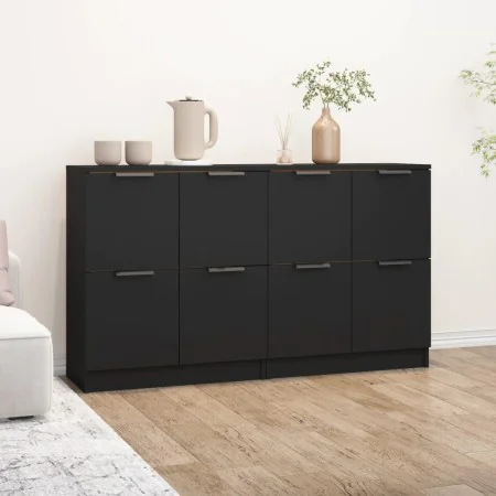 Regale 2 Schränke aus schwarzem Sperrholz 60x30x70 cm. von vidaXL, Sideboards - Ref: Foro24-3115805, Preis: 123,57 €, Rabatt: %