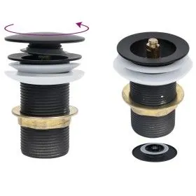 Ablaufschub ohne Überlauffunktion schwarz 6,4x6,4x9,1 cm von vidaXL, Wasserhähne - Ref: Foro24-149061, Preis: 15,54 €, Rabatt: %