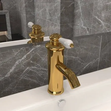 Golden bathroom sink faucet 130x180 mm by vidaXL, Faucets - Ref: Foro24-149072, Price: 38,74 €, Discount: %