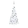 Medio árbol de Navidad con luces y bolas blanco 180 cm de vidaXL, Arboles de navidad - Ref: Foro24-3077656, Precio: 58,15 €, ...