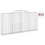 Gabion baskets 15 pcs arch shape iron 300x30x140/160 cm by vidaXL, Pots and planters - Ref: Foro24-3146569, Price: 2,00 €, Di...