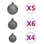Pre-lit Christmas tree with lights and balls white 180 cm by vidaXL, Christmas trees - Ref: Foro24-3077720, Price: 129,92 €, ...