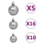 Pre-lit Christmas tree with lights and balls white 210 cm by vidaXL, Christmas trees - Ref: Foro24-3077721, Price: 174,70 €, ...