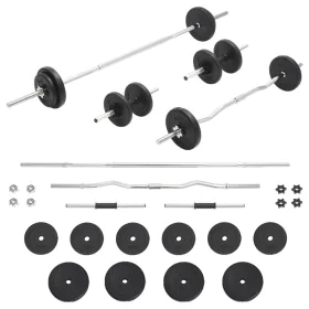 Bar and weight set 30 kg by vidaXL, free weight - Ref: Foro24-93588, Price: 114,50 €, Discount: %