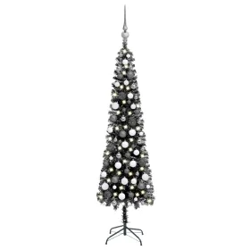 Slim Christmas tree with LEDs and balls black 180 cm by vidaXL, Christmas trees - Ref: Foro24-3078113, Price: 54,35 €, Discou...