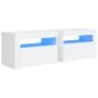 Nachttische mit LED 2 Einheiten weiß 60x35x40 cm von vidaXL, Nachttische - Ref: Foro24-3080734, Preis: 126,19 €, Rabatt: %
