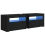 Bedside tables with LED lights 2 pcs black 60x35x40 cm by vidaXL, Nightstands - Ref: Foro24-3080735, Price: 130,00 €, Discoun...