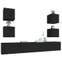 6-teiliges TV-Möbelset aus schwarzem Sperrholz von vidaXL, TV-Möbel - Ref: Foro24-3114263, Preis: 178,49 €, Rabatt: %