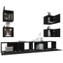 6-teiliges TV-Möbelset aus schwarzem Sperrholz von vidaXL, TV-Möbel - Ref: Foro24-3114263, Preis: 178,49 €, Rabatt: %