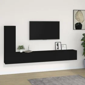 3-teiliges TV-Möbelset aus schwarzem Sperrholz von vidaXL, TV-Möbel - Ref: Foro24-3114319, Preis: 156,27 €, Rabatt: %