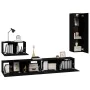 4-teiliges TV-Möbelset aus schwarzem Sperrholz von vidaXL, TV-Möbel - Ref: Foro24-3114327, Preis: 185,60 €, Rabatt: %