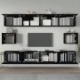 6-teiliges TV-Möbelset aus schwarzem Sperrholz von vidaXL, TV-Möbel - Ref: Foro24-3114367, Preis: 227,77 €, Rabatt: %