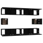 6-teiliges TV-Möbelset aus schwarzem Sperrholz von vidaXL, TV-Möbel - Ref: Foro24-3114367, Preis: 227,77 €, Rabatt: %