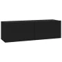 6-teiliges TV-Möbelset aus schwarzem Sperrholz von vidaXL, TV-Möbel - Ref: Foro24-3114367, Preis: 227,77 €, Rabatt: %
