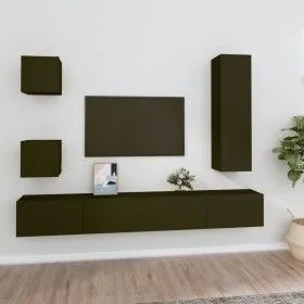 5-piece plywood black TV furniture set by vidaXL, TV Furniture - Ref: Foro24-3114447, Price: 196,79 €, Discount: %
