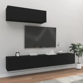 3-teiliges TV-Möbelset aus schwarzem Sperrholz von vidaXL, TV-Möbel - Ref: Foro24-3114479, Preis: 163,63 €, Rabatt: %