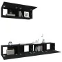 3-teiliges TV-Möbelset aus schwarzem Sperrholz von vidaXL, TV-Möbel - Ref: Foro24-3114479, Preis: 163,63 €, Rabatt: %