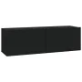3-teiliges TV-Möbelset aus schwarzem Sperrholz von vidaXL, TV-Möbel - Ref: Foro24-3114479, Preis: 163,63 €, Rabatt: %