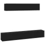 4-teiliges TV-Möbelset aus schwarzem Sperrholz von vidaXL, TV-Möbel - Ref: Foro24-3114535, Preis: 181,03 €, Rabatt: %