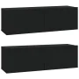 4-teiliges TV-Möbelset aus schwarzem Sperrholz von vidaXL, TV-Möbel - Ref: Foro24-3114535, Preis: 181,03 €, Rabatt: %