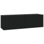 4-teiliges TV-Möbelset aus schwarzem Sperrholz von vidaXL, TV-Möbel - Ref: Foro24-3114535, Preis: 181,03 €, Rabatt: %