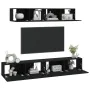 4-teiliges TV-Möbelset aus schwarzem Sperrholz von vidaXL, TV-Möbel - Ref: Foro24-3114535, Preis: 181,03 €, Rabatt: %