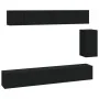6-piece black plywood TV furniture set by vidaXL, TV Furniture - Ref: Foro24-3114615, Price: 214,70 €, Discount: %