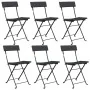 Sillas cafetería plegables 6 uds acero y ratán sintético negro de vidaXL, Sillas de jardín - Ref: Foro24-3152113, Precio: 223...