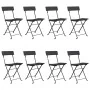 Folding café chairs 8 units steel and black synthetic rattan by vidaXL, Garden chairs - Ref: Foro24-3152114, Price: 296,60 €,...