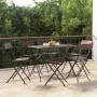 Folding café chairs 6 units steel and synthetic brown rattan by vidaXL, Garden chairs - Ref: Foro24-3152116, Price: 244,41 €,...
