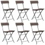 Faltbare Cafeteria-Stühle 6 Stk. Stahl und synthetisches Rattan braun von vidaXL, Gartenstühle - Ref: Foro24-3152116, Preis: ...