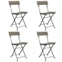 Klappbare Cafeteriastühle 4 Einheiten aus Stahl und grauem synthetischem Rattan von vidaXL, Gartenstühle - Ref: Foro24-315211...