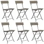 Sillas cafetería plegables 6 uds acero y ratán sintético gris de vidaXL, Sillas de jardín - Ref: Foro24-3152119, Precio: 213,...