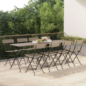 Folding cafeteria chairs 8 units steel and gray synthetic rattan by vidaXL, Garden chairs - Ref: Foro24-3152120, Price: 282,8...