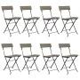 Sillas cafetería plegables 8 uds acero y ratán sintético gris de vidaXL, Sillas de jardín - Ref: Foro24-3152120, Precio: 282,...