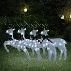 Renos de Navidad 4 unidades 80 LED blanco de vidaXL, Luces de Navidad - Ref: Foro24-3154270, Precio: 75,58 €, Descuento: %
