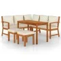 6-piece garden dining set with solid acacia wood cushions by vidaXL, Garden sets - Ref: Foro24-3154964, Price: 598,02 €, Disc...