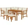 6-piece garden dining set with solid acacia wood cushions by vidaXL, Garden sets - Ref: Foro24-3154964, Price: 598,02 €, Disc...