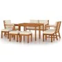 Garten-Essgruppe mit Kissen 9-teilig aus massivem Akazienholz von vidaXL, Gartensets - Ref: Foro24-3154980, Preis: 693,55 €, ...