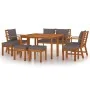 Garden dining set with cushions 9 pieces solid acacia wood by vidaXL, Garden sets - Ref: Foro24-3154981, Price: 729,96 €, Dis...